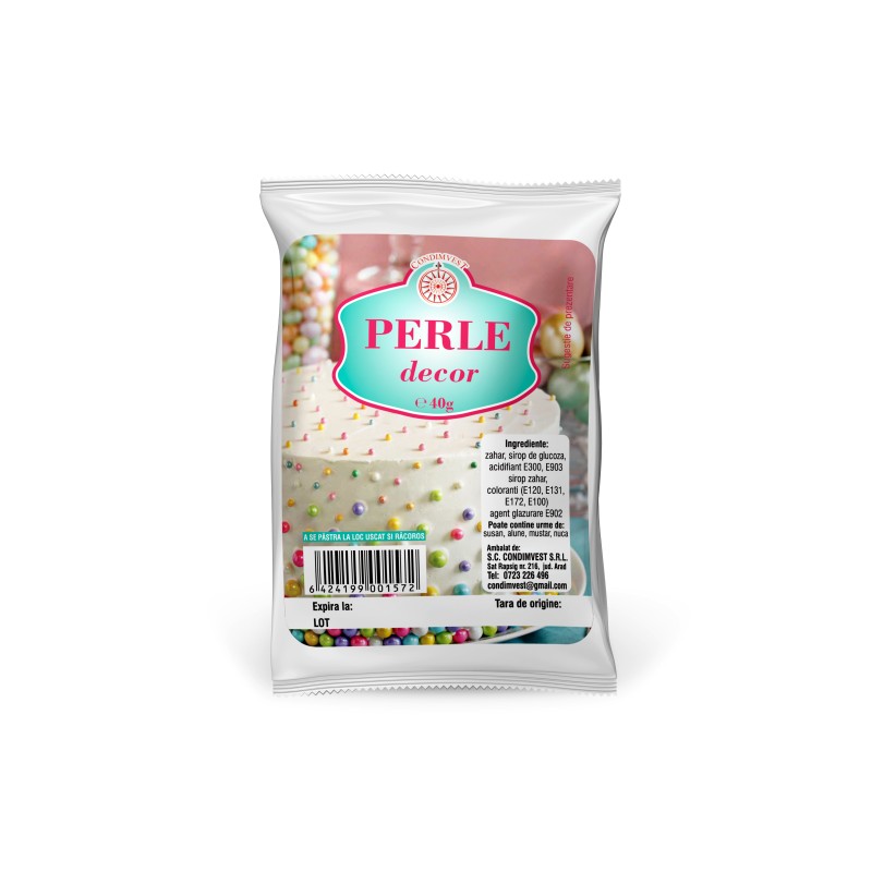 Ornamente Prajituri – Perle Colorate 40G